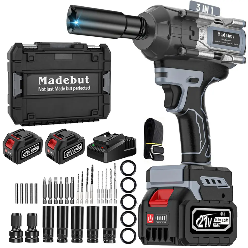 ⚡️50% Off Sale—Today Only⏰️  1000N.m Cordless Impact Wrench, All-Metal Cordless Impact Gun with 2*4.0Mah