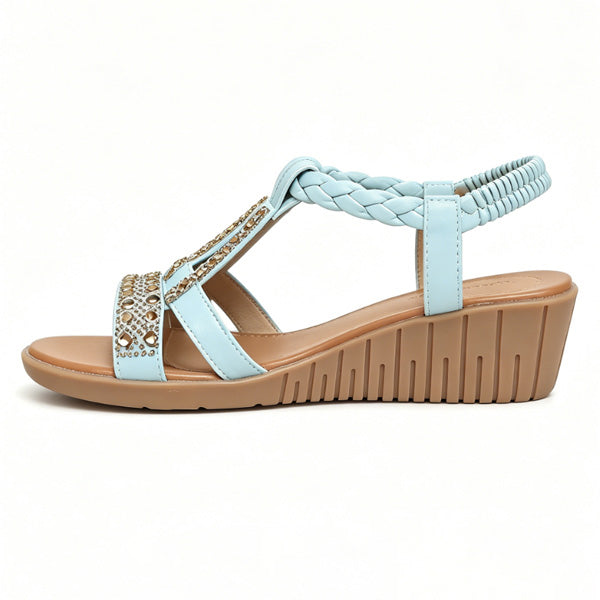 ✨ Sparkly Rhinestone Wedge Sandals 👡 Arch Support | Easy Slip-On | All-Day Comfort 😎