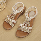 ✨ Sparkly Rhinestone Wedge Sandals 👡 Arch Support | Easy Slip-On | All-Day Comfort 😎