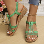 ✨ Sparkly Rhinestone Wedge Sandals 👡 Arch Support | Easy Slip-On | All-Day Comfort 😎