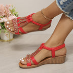 ✨ Sparkly Rhinestone Wedge Sandals 👡 Arch Support | Easy Slip-On | All-Day Comfort 😎