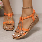 ✨ Sparkly Rhinestone Wedge Sandals 👡 Arch Support | Easy Slip-On | All-Day Comfort 😎