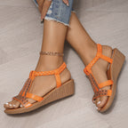 ✨ Sparkly Rhinestone Wedge Sandals 👡 Arch Support | Easy Slip-On | All-Day Comfort 😎