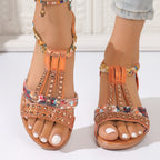 ✨ Sparkly Rhinestone Wedge Sandals 👡 Arch Support | Easy Slip-On | All-Day Comfort 😎