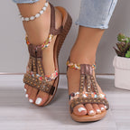 ✨ Sparkly Rhinestone Wedge Sandals 👡 Arch Support | Easy Slip-On | All-Day Comfort 😎