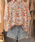 Women's Spring/Summer Floral Print Button-Down Shirt