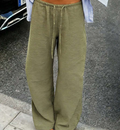 Women's Loose Fit Drawstring Waist Wide Leg Pants