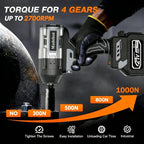 ⚡️50% Off Sale—Today Only⏰️  1000N.m Cordless Impact Wrench, All-Metal Cordless Impact Gun with 2*4.0Mah